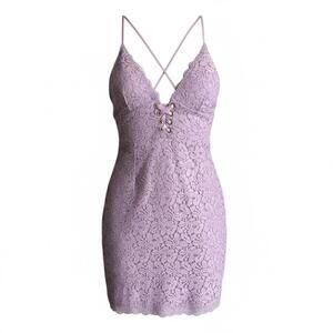 Victoria’s Secret Dream Angels Floral Lace Slip Dress Criss Cross Back Size M